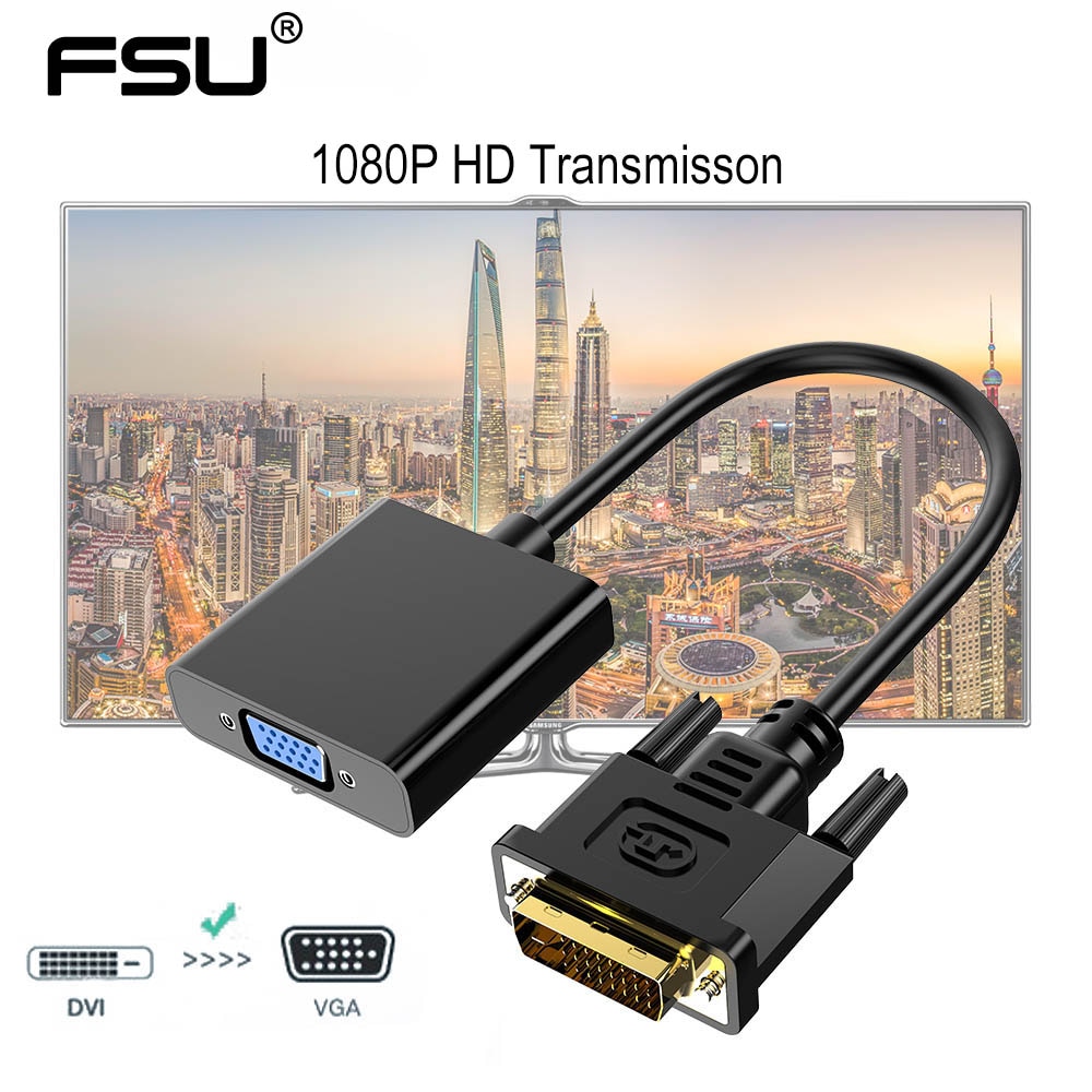 FSU DVI-D DVI VGA   ̺ ȯ 24 + 1 25Pin DVI-D VGA 15Pin Ȱ 1080P  LCD PC ÷ ī
